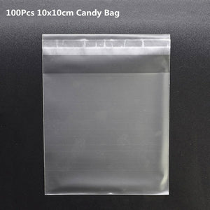 50/100Pcs Plastic Bags Thank you Cookie&Candy Bag Self-Adhesive For Wedding Birthday Party Gift Bag Biscuit Baking Packaging Bag
