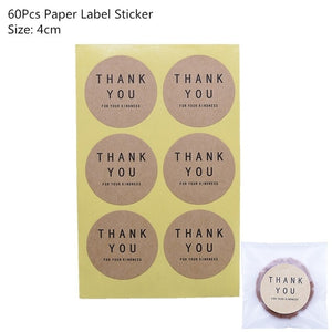 50/100Pcs Plastic Bags Thank you Cookie&Candy Bag Self-Adhesive For Wedding Birthday Party Gift Bag Biscuit Baking Packaging Bag