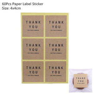 50/100Pcs Plastic Bags Thank you Cookie&Candy Bag Self-Adhesive For Wedding Birthday Party Gift Bag Biscuit Baking Packaging Bag
