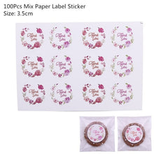 Load image into Gallery viewer, 50/100Pcs Plastic Bags Thank you Cookie&amp;Candy Bag Self-Adhesive For Wedding Birthday Party Gift Bag Biscuit Baking Packaging Bag