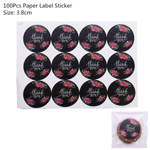 50/100Pcs Plastic Bags Thank you Cookie&Candy Bag Self-Adhesive For Wedding Birthday Party Gift Bag Biscuit Baking Packaging Bag