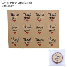 Load image into Gallery viewer, 50/100Pcs Plastic Bags Thank you Cookie&amp;Candy Bag Self-Adhesive For Wedding Birthday Party Gift Bag Biscuit Baking Packaging Bag