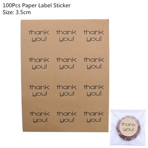 50/100Pcs Plastic Bags Thank you Cookie&Candy Bag Self-Adhesive For Wedding Birthday Party Gift Bag Biscuit Baking Packaging Bag