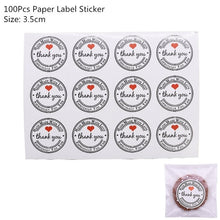 Load image into Gallery viewer, 50/100Pcs Plastic Bags Thank you Cookie&amp;Candy Bag Self-Adhesive For Wedding Birthday Party Gift Bag Biscuit Baking Packaging Bag