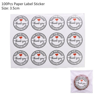 50/100Pcs Plastic Bags Thank you Cookie&Candy Bag Self-Adhesive For Wedding Birthday Party Gift Bag Biscuit Baking Packaging Bag