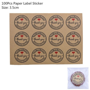 50/100Pcs Plastic Bags Thank you Cookie&Candy Bag Self-Adhesive For Wedding Birthday Party Gift Bag Biscuit Baking Packaging Bag