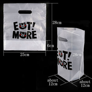 50pcs Thank You Plastic Gift Bag Cloth Storage Shopping Bag with Handle Party Wedding Plastic Candy Cake Wrapping Bags