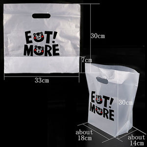 50pcs Thank You Plastic Gift Bag Cloth Storage Shopping Bag with Handle Party Wedding Plastic Candy Cake Wrapping Bags