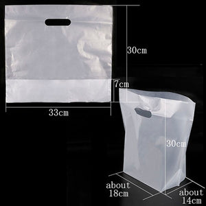 50pcs Thank You Plastic Gift Bag Cloth Storage Shopping Bag with Handle Party Wedding Plastic Candy Cake Wrapping Bags
