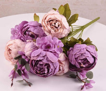 Load image into Gallery viewer, 1Bunch European Artificial Peony Decorative Party Silk fake Flowers Peonies For Home Hotel decor DIY Wedding Decoration wreath