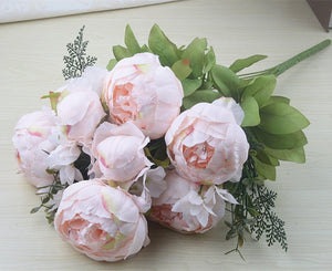 1Bunch European Artificial Peony Decorative Party Silk fake Flowers Peonies For Home Hotel decor DIY Wedding Decoration wreath