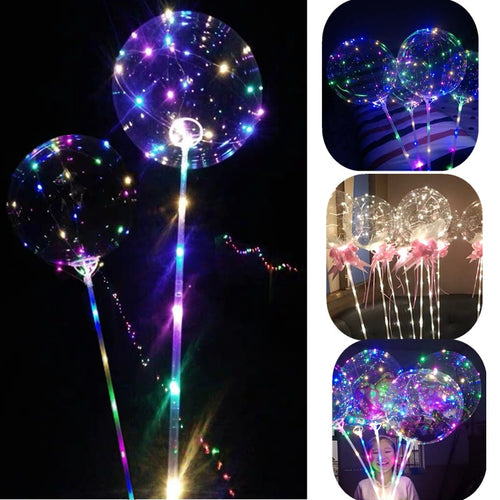 Reusable Luminous LED Balloon Transparent Round Bubble Birthday Party Wedding Decoration LED Bubble Balloon Baby Shower Kids Toy