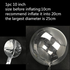Reusable Luminous LED Balloon Transparent Round Bubble Birthday Party Wedding Decoration LED Bubble Balloon Baby Shower Kids Toy