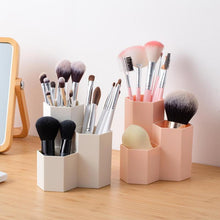 Load image into Gallery viewer, Cosmetics Organizer Nail Polish Makeup Tools Pen Holder Rack 3 Lattices Jewelry Brush Storage Case Office Desk Organizer