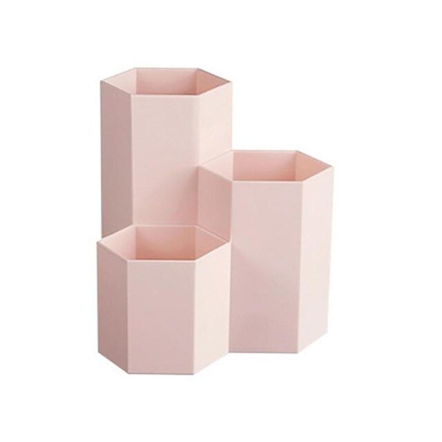 Cosmetics Organizer Nail Polish Makeup Tools Pen Holder Rack 3 Lattices Jewelry Brush Storage Case Office Desk Organizer