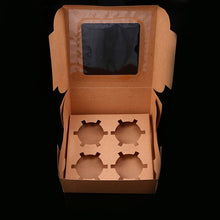 Load image into Gallery viewer, WHISM 2/4/6 Holes Cupcake Muffin Box with Window Kraft Paper Boxes Dessert Macaron Cookies Candy Snack Packing for Gift Party