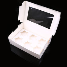 Load image into Gallery viewer, WHISM 2/4/6 Holes Cupcake Muffin Box with Window Kraft Paper Boxes Dessert Macaron Cookies Candy Snack Packing for Gift Party
