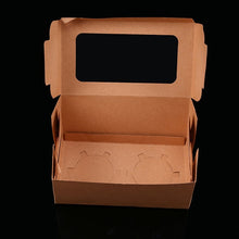 Load image into Gallery viewer, WHISM 2/4/6 Holes Cupcake Muffin Box with Window Kraft Paper Boxes Dessert Macaron Cookies Candy Snack Packing for Gift Party