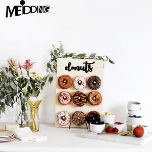 Wooden Wall Holds Donut Boards Stand Hanging Donuts Table Wedding Decoration Accessories Baby Shower Kids Birthday Party Decor