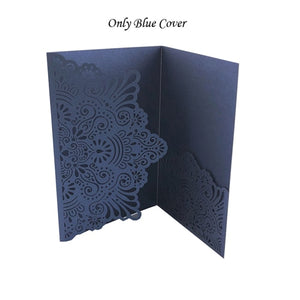 1pcs Elegant Laser Cut Wedding Invitation Cards Greeting Card Tri-Fold Lace Business Card With RSVP Cards Decor Party Supplies