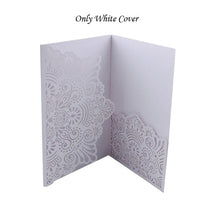 Load image into Gallery viewer, 1pcs Elegant Laser Cut Wedding Invitation Cards Greeting Card Tri-Fold Lace Business Card With RSVP Cards Decor Party Supplies