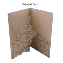 Load image into Gallery viewer, 1pcs Elegant Laser Cut Wedding Invitation Cards Greeting Card Tri-Fold Lace Business Card With RSVP Cards Decor Party Supplies