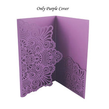 Load image into Gallery viewer, 1pcs Elegant Laser Cut Wedding Invitation Cards Greeting Card Tri-Fold Lace Business Card With RSVP Cards Decor Party Supplies