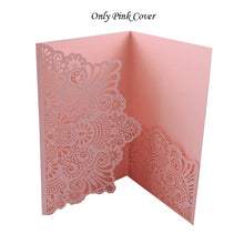 Load image into Gallery viewer, 1pcs Elegant Laser Cut Wedding Invitation Cards Greeting Card Tri-Fold Lace Business Card With RSVP Cards Decor Party Supplies