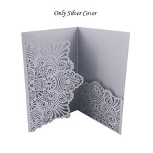 Load image into Gallery viewer, 1pcs Elegant Laser Cut Wedding Invitation Cards Greeting Card Tri-Fold Lace Business Card With RSVP Cards Decor Party Supplies
