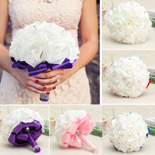 Load image into Gallery viewer, Wedding Flowers Bridal Bouquets Bridesmaid Flower Rose Centerpiece Bouquet Bride Hydrangea Artificial White Supplies