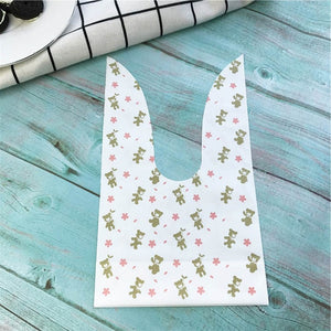 10pcs/lot Cute Rabbit Ear Cookie Bags Gift Bags For Candy Biscuits Snack Baking Package Wedding Favors Gifts Easter decoration