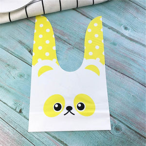 10pcs/lot Cute Rabbit Ear Cookie Bags Gift Bags For Candy Biscuits Snack Baking Package Wedding Favors Gifts Easter decoration