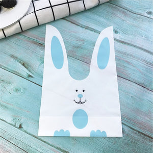 10pcs/lot Cute Rabbit Ear Cookie Bags Gift Bags For Candy Biscuits Snack Baking Package Wedding Favors Gifts Easter decoration