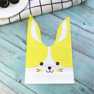 10pcs/lot Cute Rabbit Ear Cookie Bags Gift Bags For Candy Biscuits Snack Baking Package Wedding Favors Gifts Easter decoration