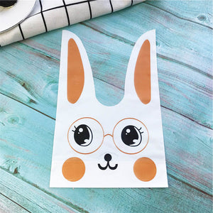 10pcs/lot Cute Rabbit Ear Cookie Bags Gift Bags For Candy Biscuits Snack Baking Package Wedding Favors Gifts Easter decoration