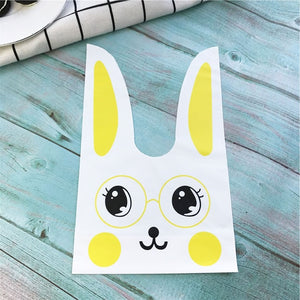 10pcs/lot Cute Rabbit Ear Cookie Bags Gift Bags For Candy Biscuits Snack Baking Package Wedding Favors Gifts Easter decoration
